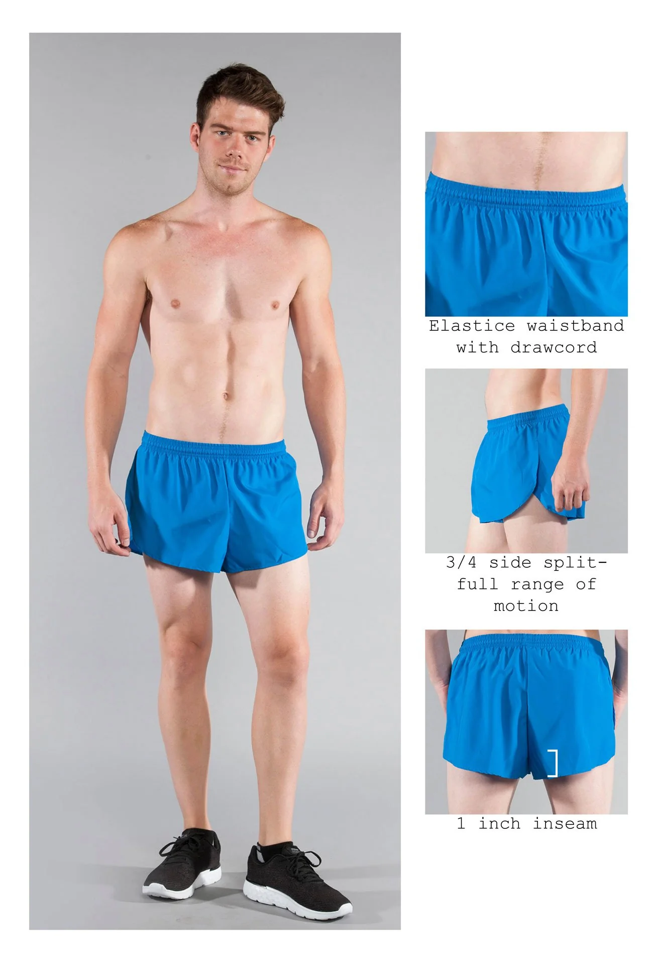 Men's Solid 1" Elite Split Shorts - Cobalt Blue - Image 6