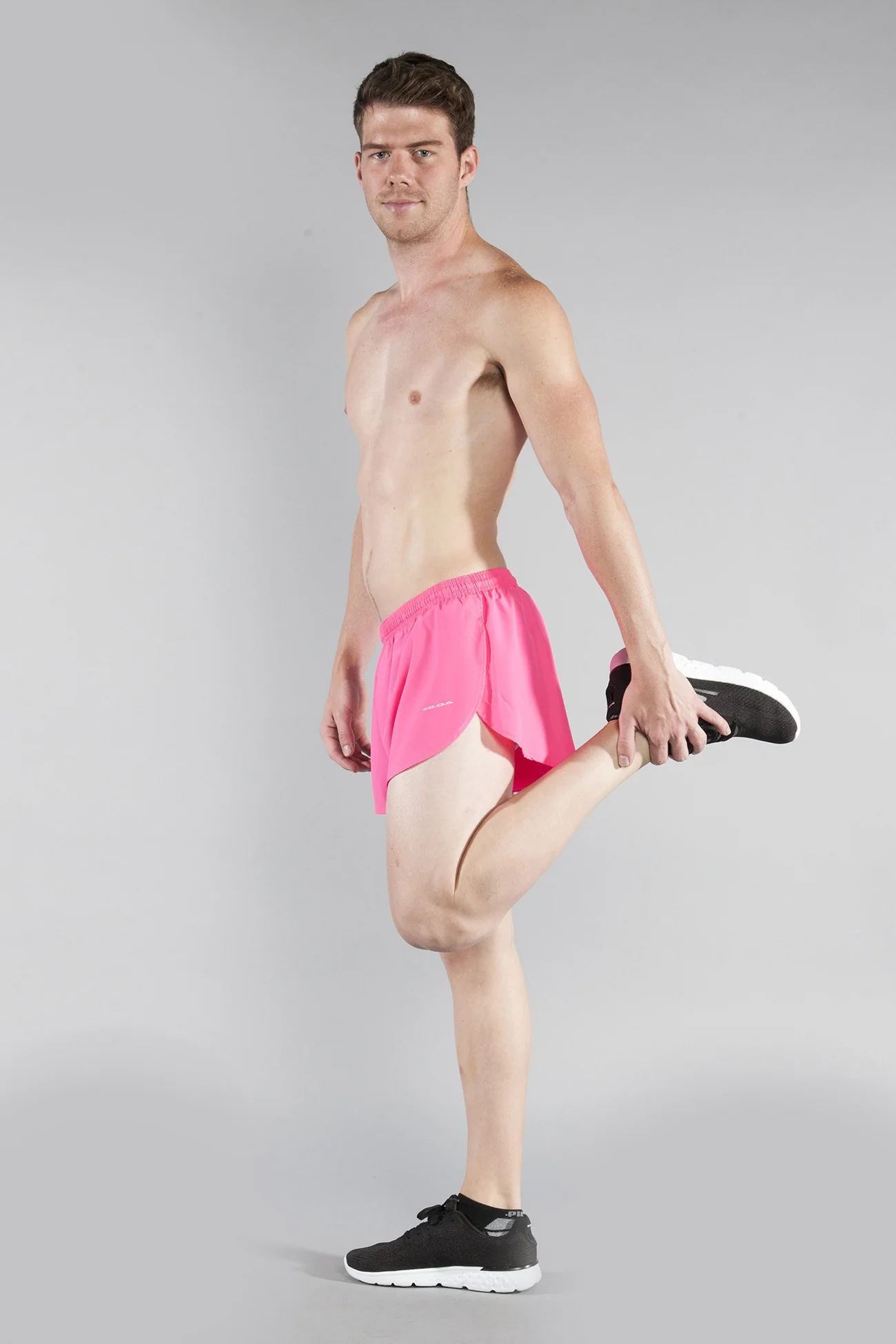 Men's Solid 1" Elite Split Shorts - Hot Pink - Image 3