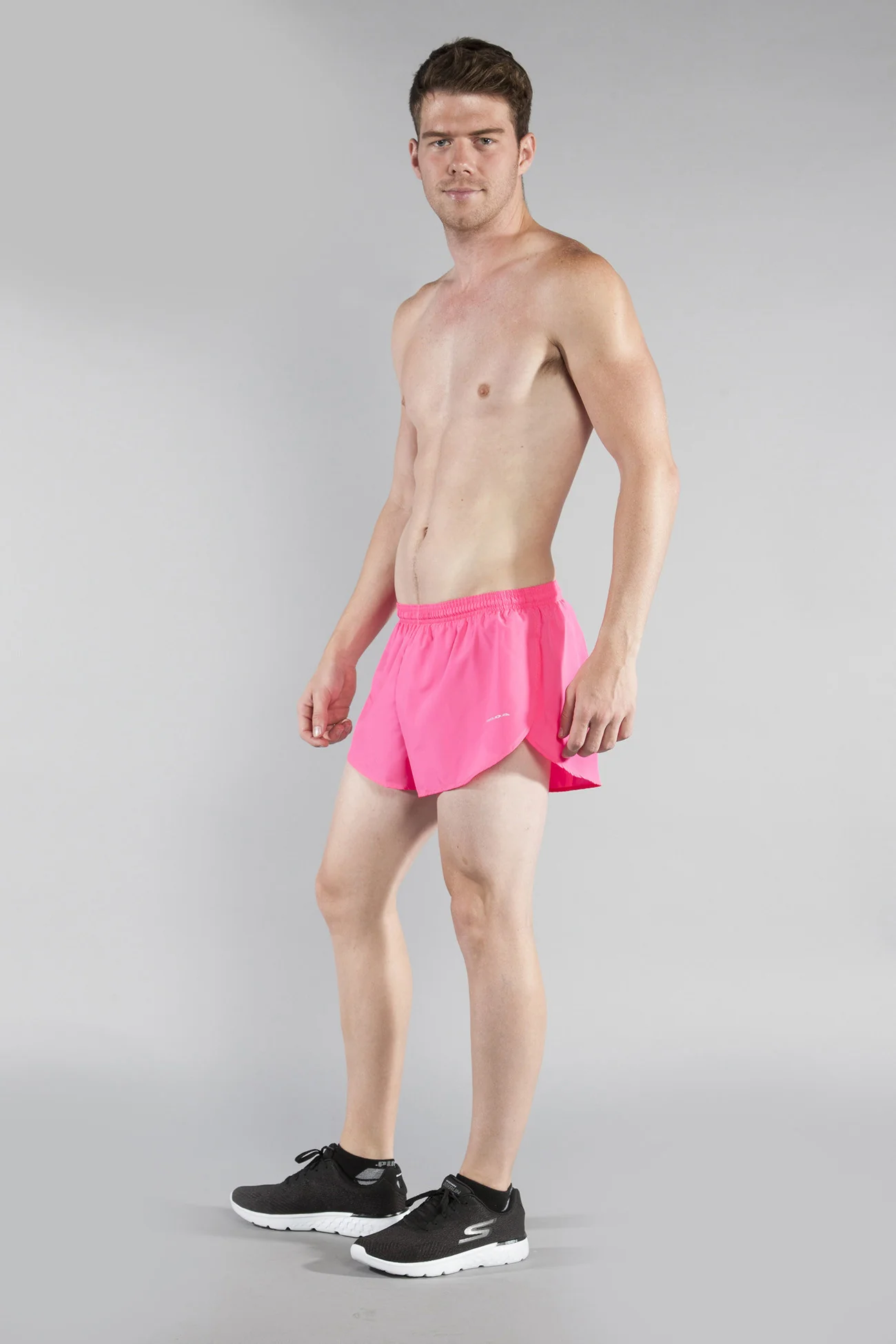 Men's Solid 1" Elite Split Shorts - Hot Pink - Image 5