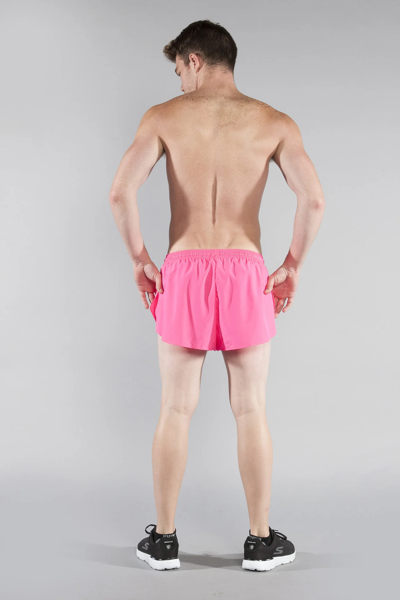 Men's Solid 1" Elite Split Shorts - Hot Pink - Image 7