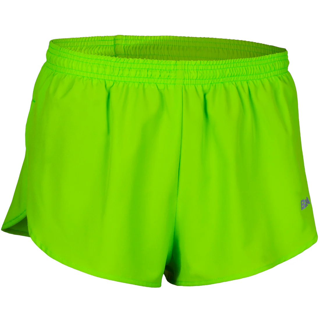 Men's Solid 1" Elite Split Shorts - Neon Lime - Image 8
