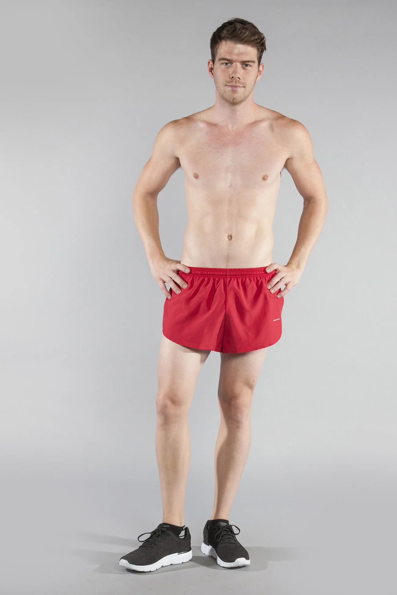 Men's Solid 1" Elite Split Shorts - Red - Image 3