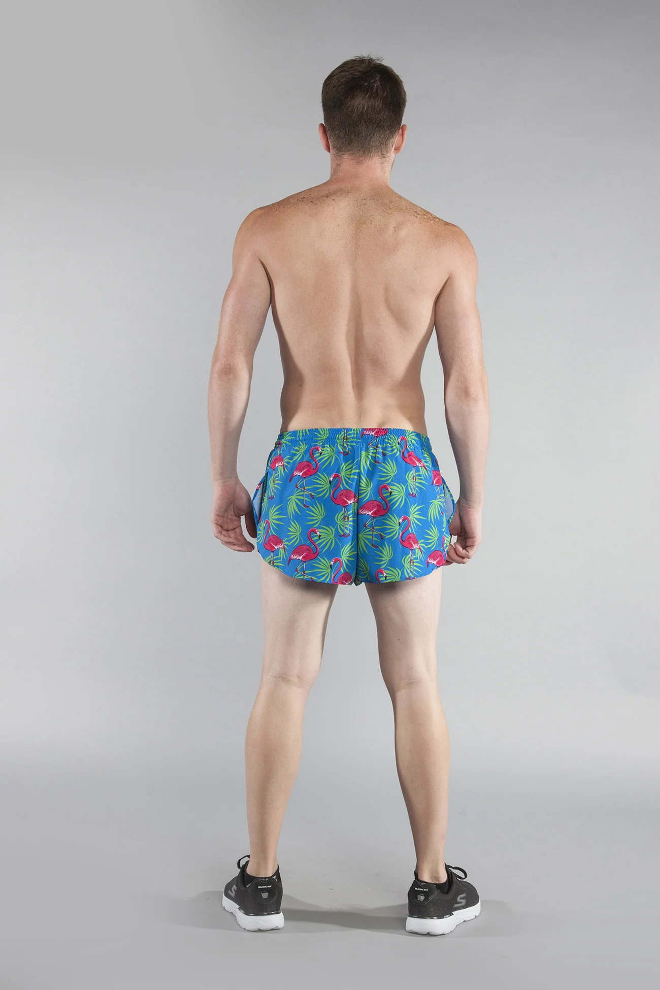 Men's Printed 1" Elite Split Shorts - Flamingo Turquoise - Image 5
