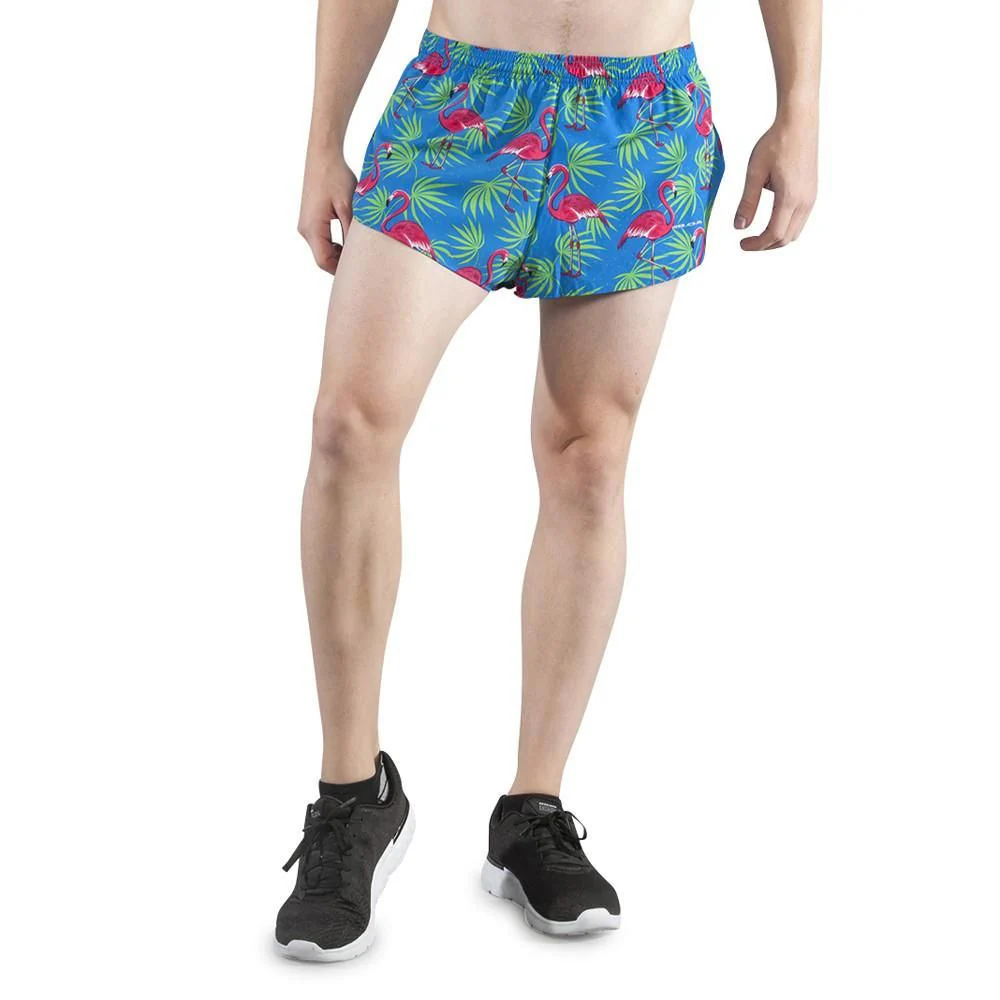 Men's Printed 1" Elite Split Shorts - Flamingo Turquoise - Image 6