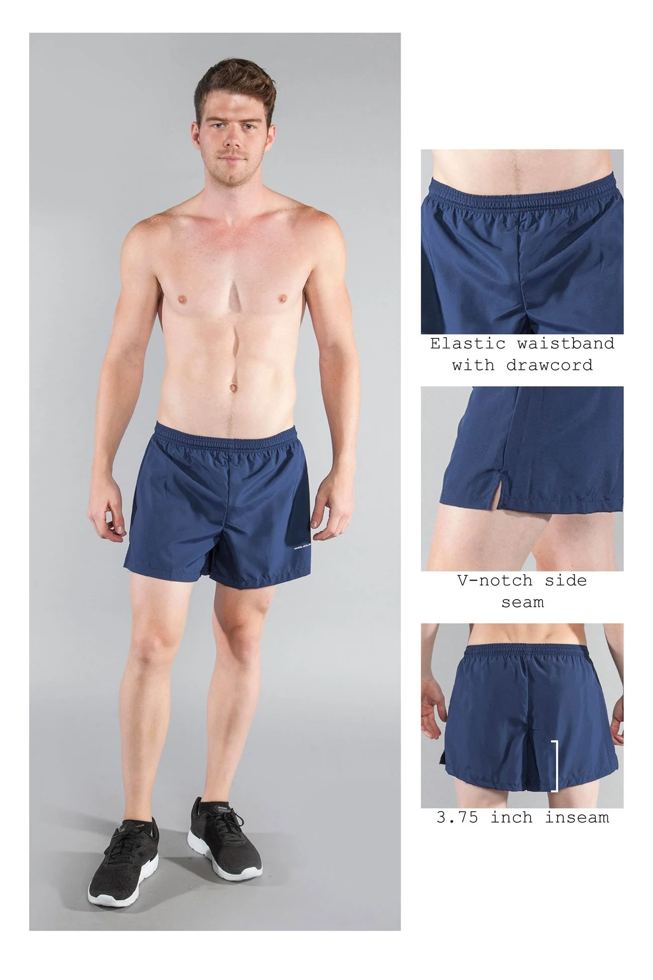 Men's 3.75" V-Notch - Navy Blue - Image 5