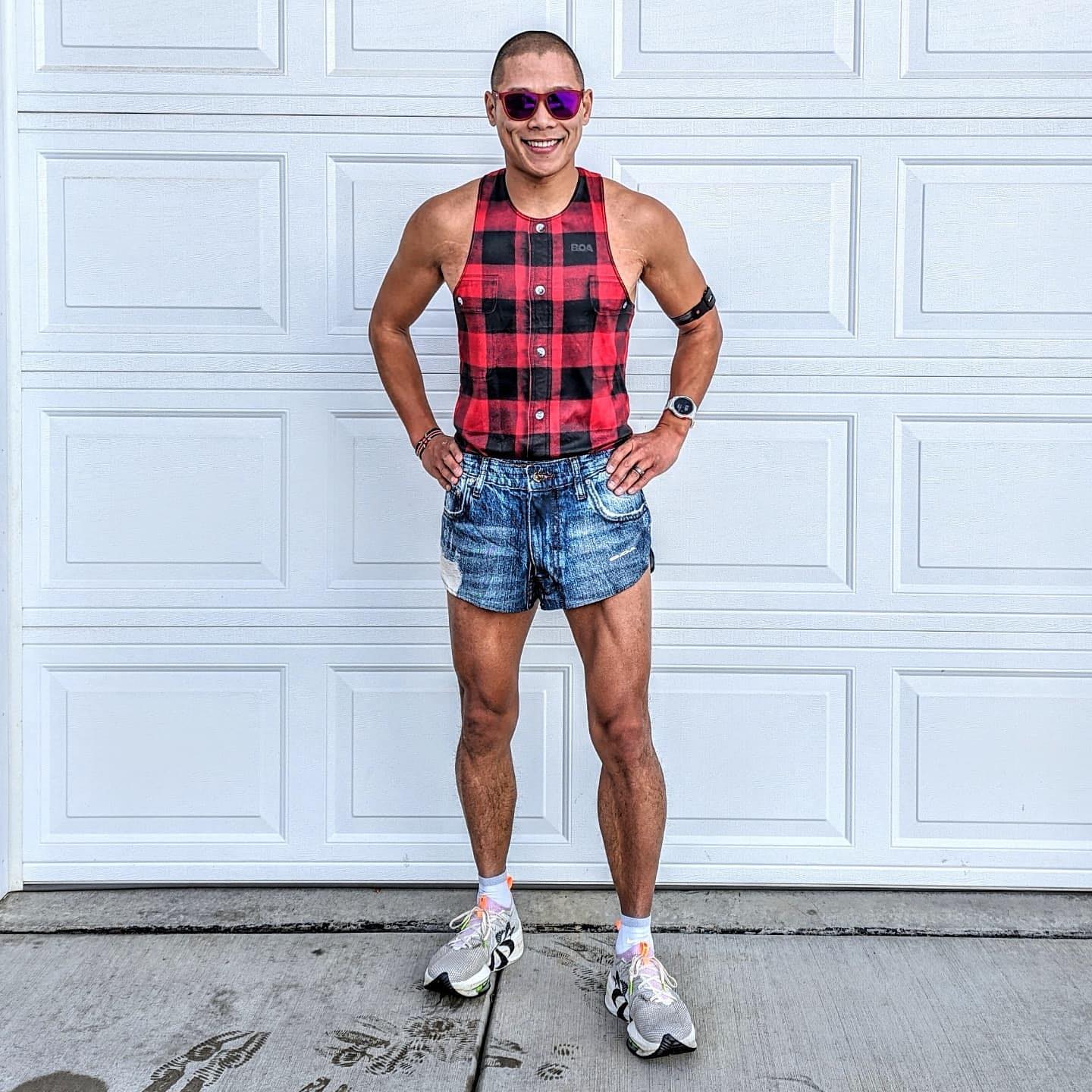 Men's Competitor Lite Printed Singlet - Buffalo Plaid - Image 3