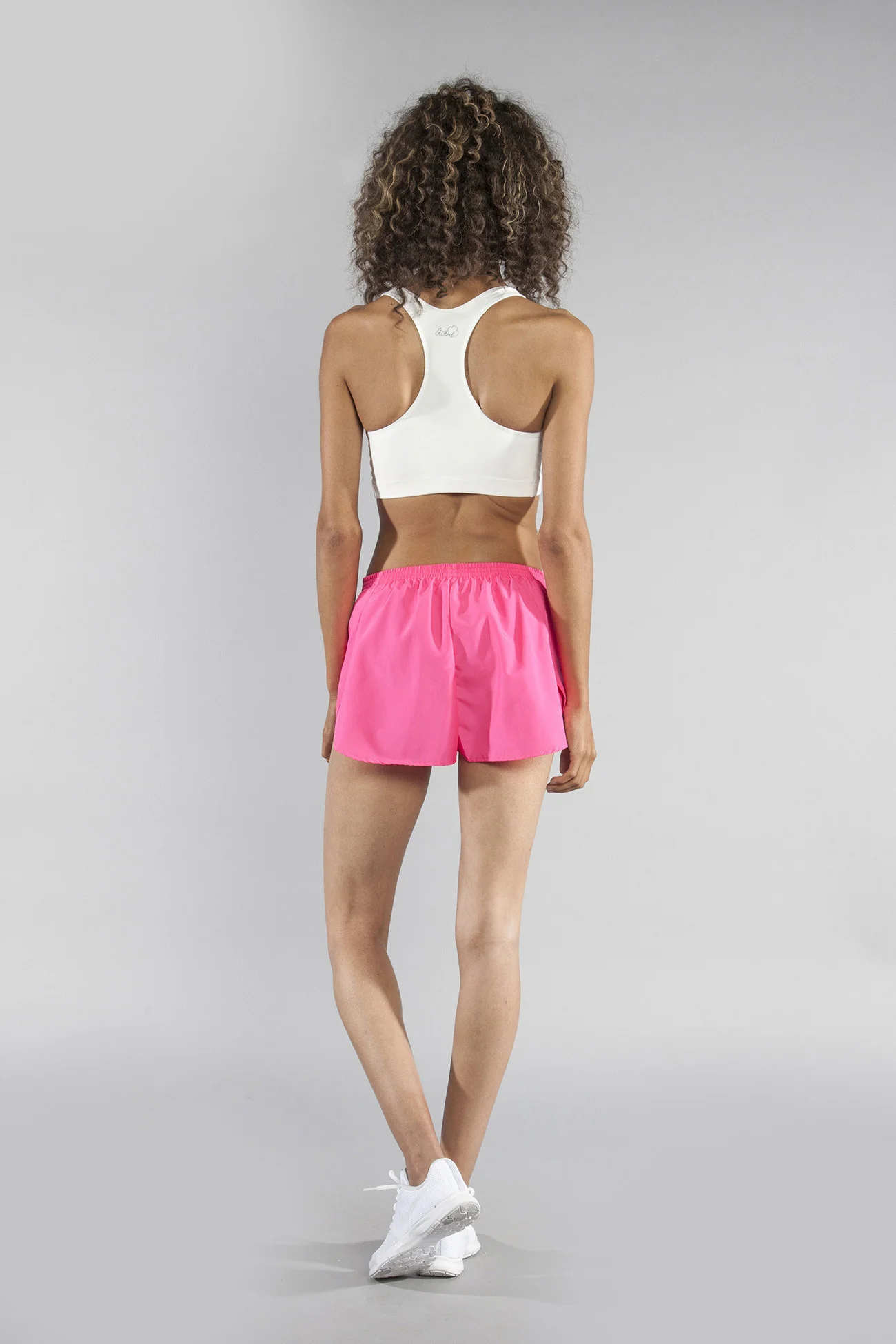Women's Solid 1" Elite Split Shorts - Hot Pink - Image 5