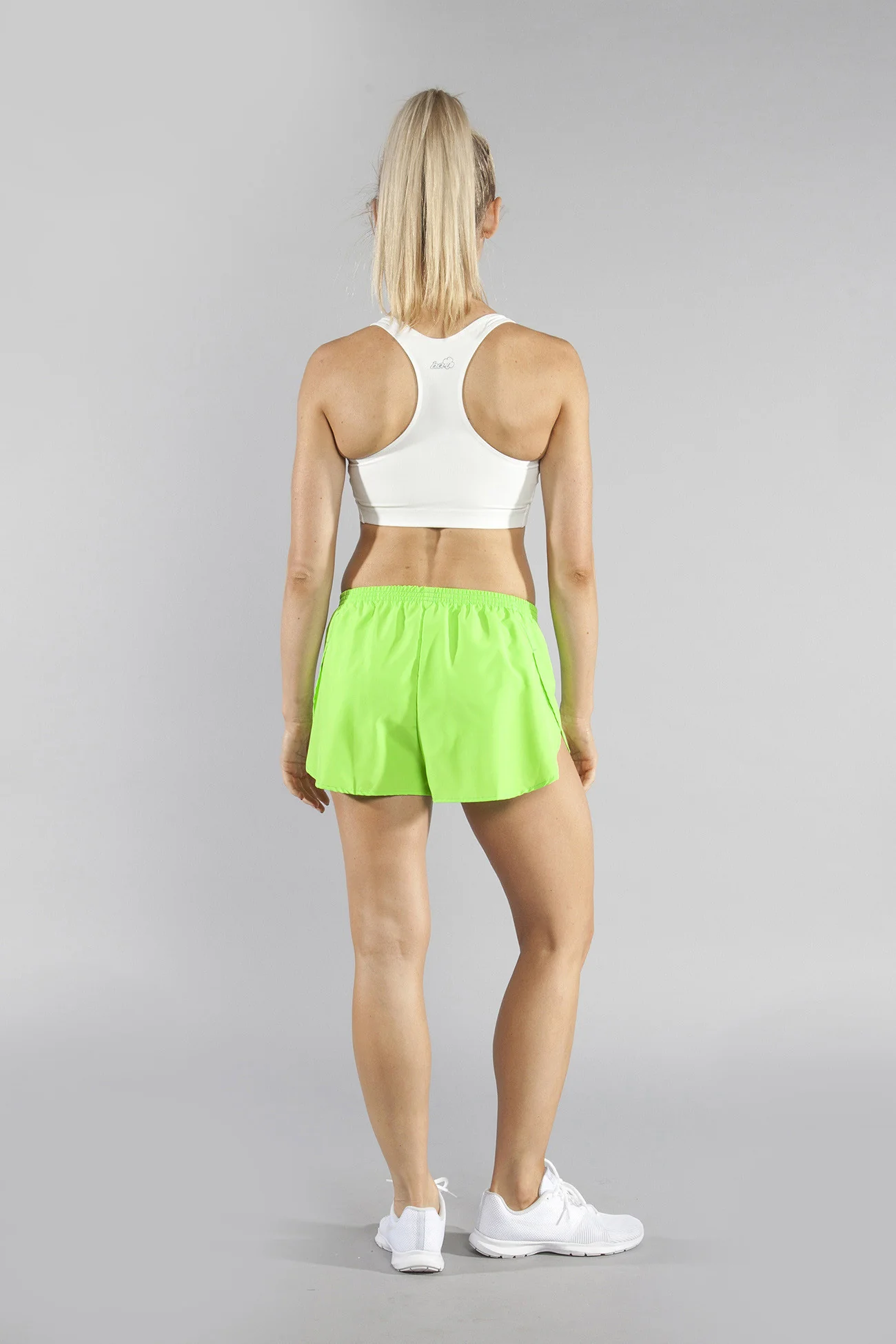 Women's Solid 1" Elite Split Shorts - Neon Lime - Image 5
